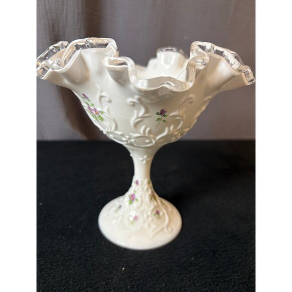 Fenton Silver Crest Spanish Lace Candy Compote Dish - Picture 3 of 5